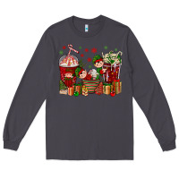 Elf Coffee Cups Christmas Long Sleeve Tee | Teevron