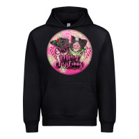 Black Pink Merry Christmas Pig Urban Hoodie - FaDigitalArtStudio