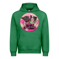 Emerald Pink Merry Christmas Pig Urban Hoodie - FaDigitalArtStudio