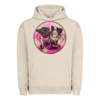 Pigment French Oak Pink Merry Christmas Pig Urban Hoodie - FaDigitalArtStudio