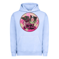 Pigment Grape Ice Pink Merry Christmas Pig Urban Hoodie - FaDigitalArtStudio