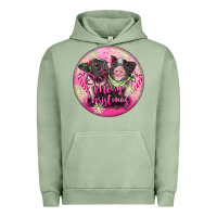 Pink Merry Christmas Pig Urban Hoodie | Teevron