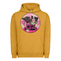 Pigment Peanut Butter Pink Merry Christmas Pig Urban Hoodie - FaDigitalArtStudio