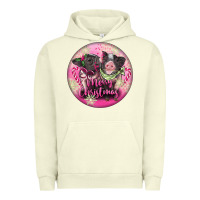 Pigment Pistachio Pink Merry Christmas Pig Urban Hoodie - FaDigitalArtStudio