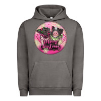 Pigment Tornado Pink Merry Christmas Pig Urban Hoodie - FaDigitalArtStudio