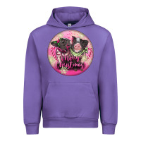 Tulip Pink Merry Christmas Pig Urban Hoodie - FaDigitalArtStudio