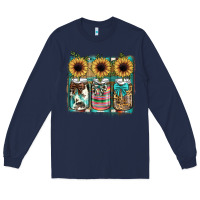 Navy mason jar, sunflower Long Sleeve Tee - JahusDesignShop