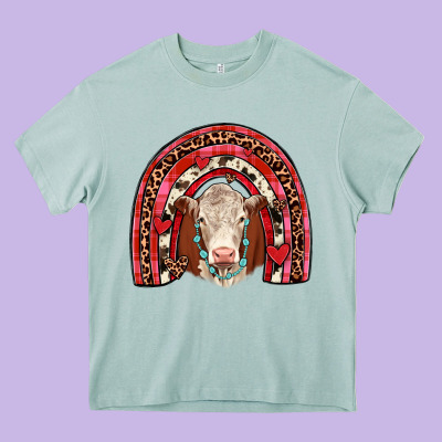 Valentines Hereford Rainbow Heavy Core Tee Designed By Jahusdesignshop