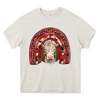 Cream valentines hereford rainbow Heavy Core Tee - JahusDesignShop