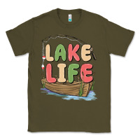 Army Green lake life Classic Tee - MaliasSmallBusiness