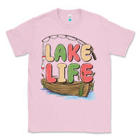 Bubblegum Pink lake life Classic Tee - MaliasSmallBusiness