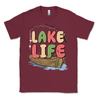 Burgundy lake life Classic Tee - MaliasSmallBusiness