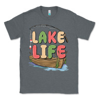Charcoal Heather lake life Classic Tee - MaliasSmallBusiness