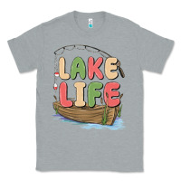 Heather Grey lake life Classic Tee - MaliasSmallBusiness