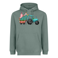 Sage christmas tree tractor Heavyweight Hoodie - CowGirlArtShop