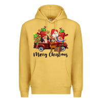 Antique Gold merry christmas truck gnomies Premium Hoodie - CowGirlArtShop