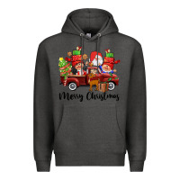 Charcoal Heather merry christmas truck gnomies Premium Hoodie - CowGirlArtShop
