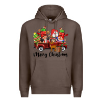 Coffee merry christmas truck gnomies Premium Hoodie - CowGirlArtShop