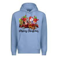 Colony Blue merry christmas truck gnomies Premium Hoodie - CowGirlArtShop