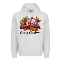 Dove Grey merry christmas truck gnomies Premium Hoodie - CowGirlArtShop