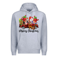 Heather Grey merry christmas truck gnomies Premium Hoodie - CowGirlArtShop