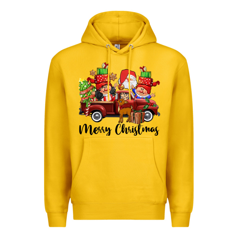 Merry Christmas Truck Gnomies Premium Hoodie by CowGirlArtShop | Teevron