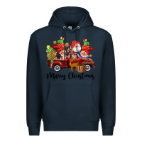 Navy merry christmas truck gnomies Premium Hoodie - CowGirlArtShop