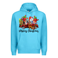 Ocean Blue merry christmas truck gnomies Premium Hoodie - CowGirlArtShop