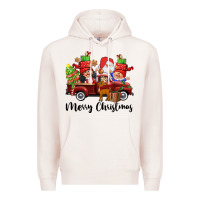 Pale Pink merry christmas truck gnomies Premium Hoodie - CowGirlArtShop