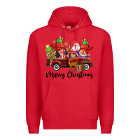 Red merry christmas truck gnomies Premium Hoodie - CowGirlArtShop
