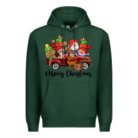 Sports Green merry christmas truck gnomies Premium Hoodie - CowGirlArtShop