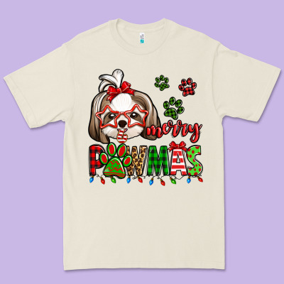 Merry Pawmas Christmas Shih Tzu Premium Tee Designed By Jasminsmagicworld