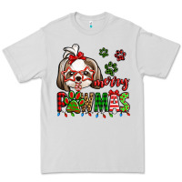 Dove Grey merry pawmas christmas shih tzu Premium Tee - Jasminsmagicworld