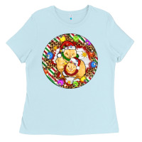 Baby Blue Christmas chick Ladies Tee - Artiststas