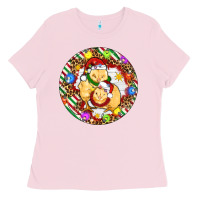 Bubblegum Pink Christmas chick Ladies Tee - Artiststas