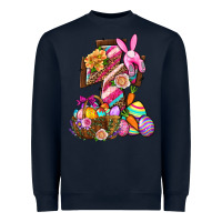 Navy He Is Risen Heavyweight Sweatshirt - BundleAndBundleShop