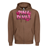 Chestnut Pink Divas Breast Cancer Zipper Hoodie - NancyCooperArtShop