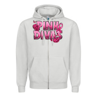 Dove Grey Pink Divas Breast Cancer Zipper Hoodie - NancyCooperArtShop