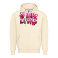 Sandshell Pink Divas Breast Cancer Zipper Hoodie - NancyCooperArtShop