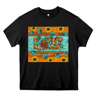 Black Sunflower Leopard Thanksgiving Love Heavy Core Tee - Artiststas