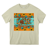 Mossy Sunflower Leopard Thanksgiving Love Heavy Core Tee - Artiststas