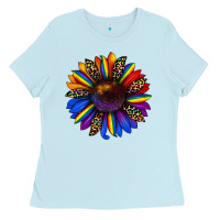 Baby Blue pride sunflower Ladies Tee - JahusDesignShop
