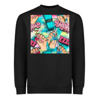 Black hand cream and nail tools with serape and glitter seamless pattern bbs Heavyweight Sweatshirt - BundleAndBundleShop