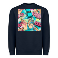 Navy hand cream and nail tools with serape and glitter seamless pattern bbs Heavyweight Sweatshirt - BundleAndBundleShop