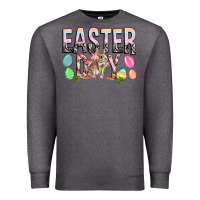Charcoal Heather Easter Day with rabbit Premium Sweatshirt - HowdyJamesFarm