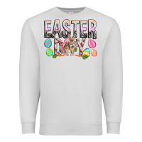 Dove Grey Easter Day with rabbit Premium Sweatshirt - HowdyJamesFarm