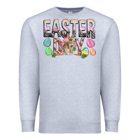 Heather Grey Easter Day with rabbit Premium Sweatshirt - HowdyJamesFarm