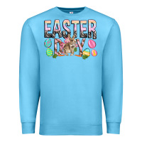 Ocean Blue Easter Day with rabbit Premium Sweatshirt - HowdyJamesFarm