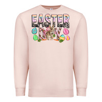 Pale Pink Easter Day with rabbit Premium Sweatshirt - HowdyJamesFarm