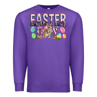 Purple Easter Day with rabbit Premium Sweatshirt - HowdyJamesFarm